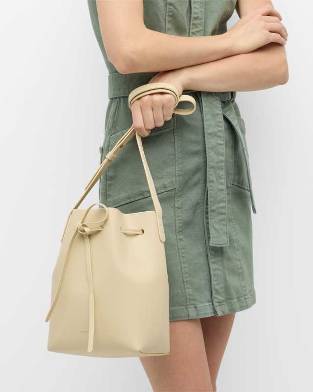 Mini Saffiano Leather Bucket Bag